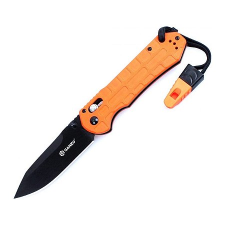 Canivete Ganzo G7453P Laranja Aço 440C com Apito