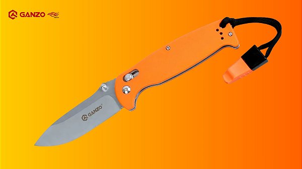 Canivete Ganzo G7412-WS Aço 440C Stonewash com Apito