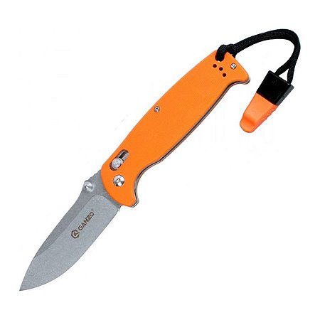 Canivete Ganzo G7412-WS Aço 440C Stonewash com Apito