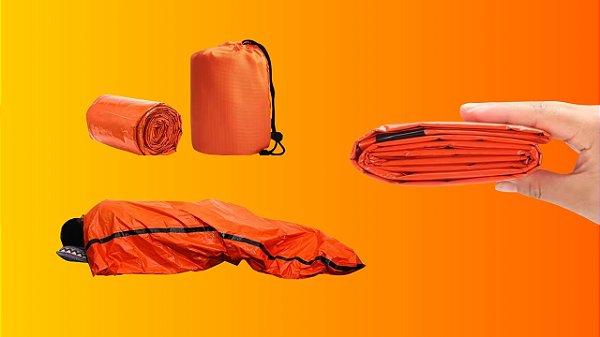 Saco de Dormir de Emergência Térmico Mylar – À Prova d’Água e Portátil