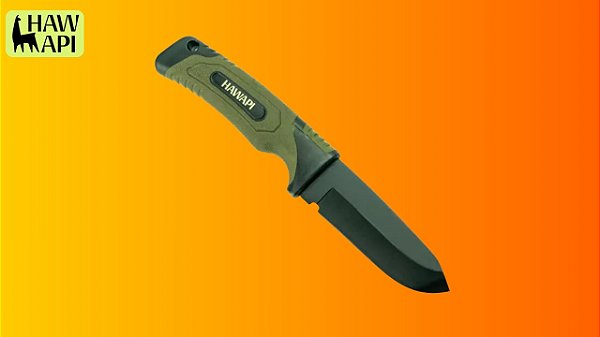 Faca Hawapi com Bainha Verde para Camping e Outdoor