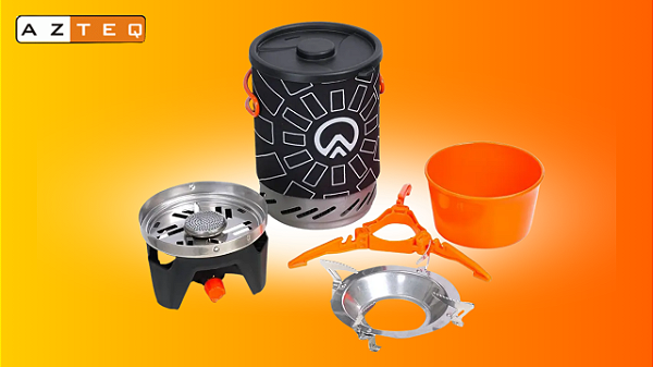 Fogareiro Azteq Jet Cook com Panela 1L e Ignição Automática