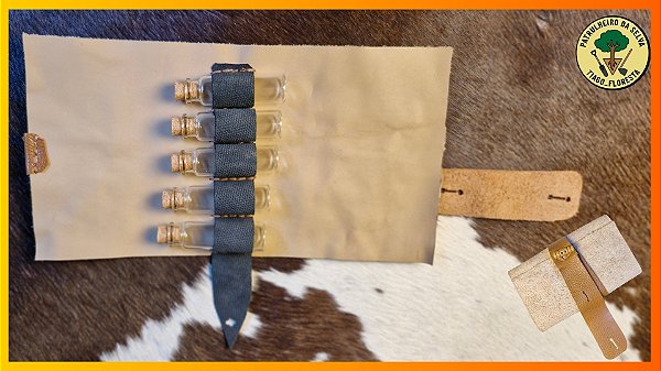 Kit Porta Temperos Portátil com 5 Frascos de Vidro para Camping