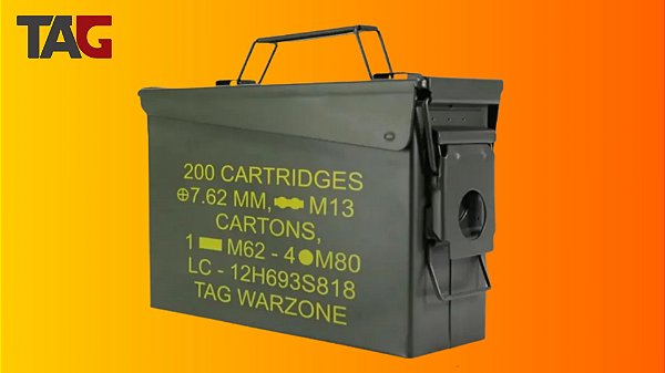 Caixa de Munição Tática Ammo Box 30 TAG para 200 Cartuchos