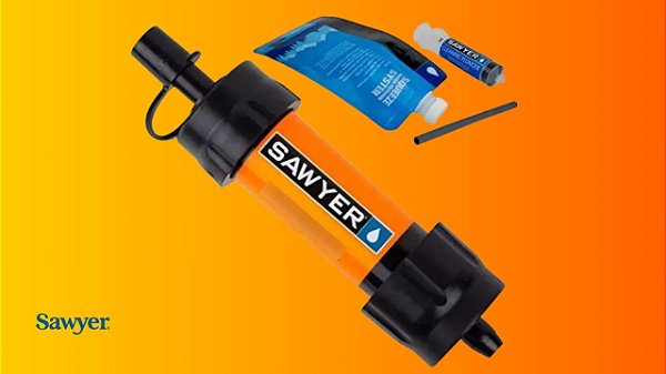 Mini Filtro de Água Portátil Sawyer Laranja Original para Camping e Sobrevivência