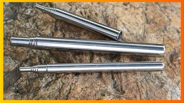 Tubo de Sopro Portátil em Aço XL para Acendimento de Fogo e Camping