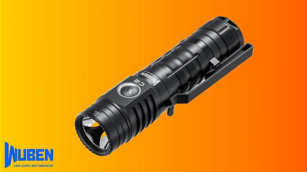 Lanterna Tática Wuben C2 2000 Lúmens Longo Alcance com Power Bank