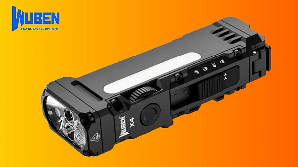 Wuben X4 – Lanterna Compacta Multifuncional Recarregável USB-C 1500 Lumens