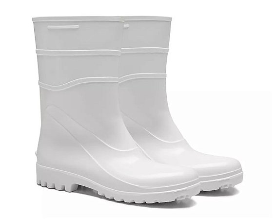 Bota PVC Cano Curto Bracol 85BPC600 Branca Forrada CA
