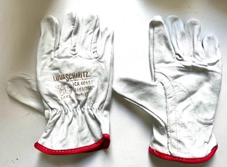 LUVA COURO VAQUETA - PUNHO 7CM - MARCA SCHMITZ - REF LV - M/09 e G/10