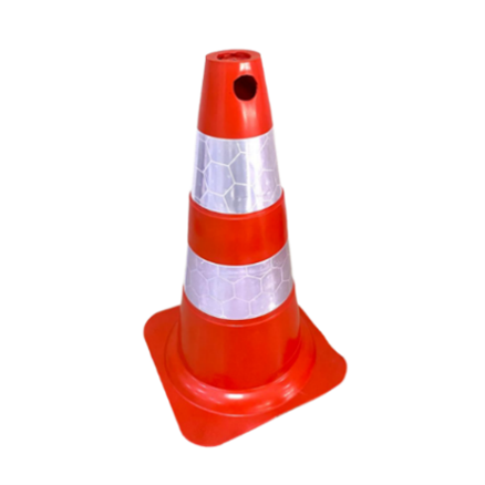 CONE FLEXÍVEL 50CM - FAIXA REFLETIVA - MARCA PLASTCOR - COD. 700.00654