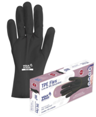 Luva Descartável TPE Flex Preta Volk – Caixa c/ 100 un - COD 10.69.210.07 - MARCA VOLK