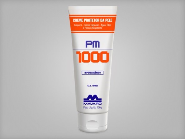CREME DE PROTEÇÃO PM 1000 - 120G - ÁGUA RESITENTE, ÓLEO E PINTURA - MARCA MAVARO