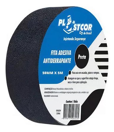 FITA ANTIDERRAPANTE (PRETA) 50MM X 5M – MARCA PLASTCOR