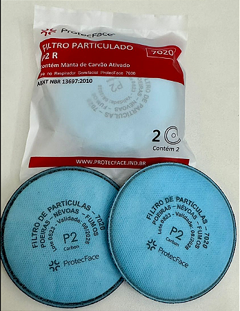 PAR DE FILTRO P2 PARA RESPIRADOR 7600 - MARCA PROTECFACE - REF 7020