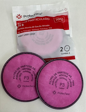 PAR DE FILTRO P3 - PARA RESPIRADOR 7600 - MARCA PROTECFACE - REF 7040