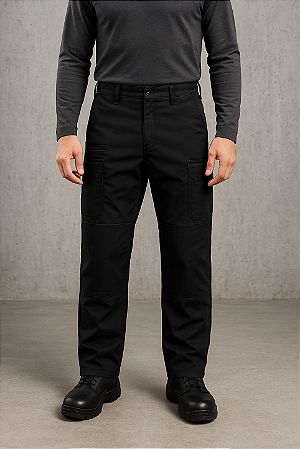 CALÇA UNIFORME – BRIM PESADO - COM ELASTICO E BOLSOS - PRETA