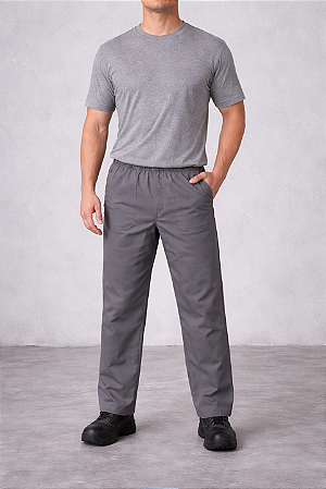 CALÇA UNIFORME – BRIM PESADO - COM ELASTICO E BOLSOS - CINZA