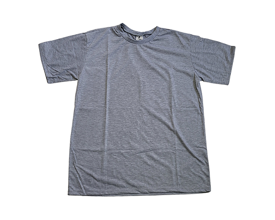 CAMISETA UNIFORME MANGA CURTA GOLA REDONDA - CINZA