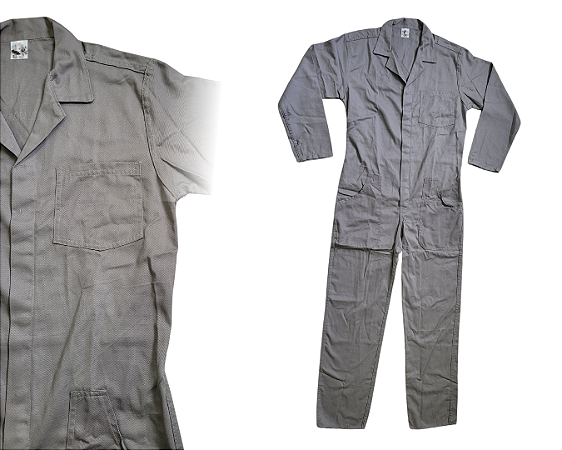 MACACÃO UNIFORME BRIM - MANGA LONGA - CINZA