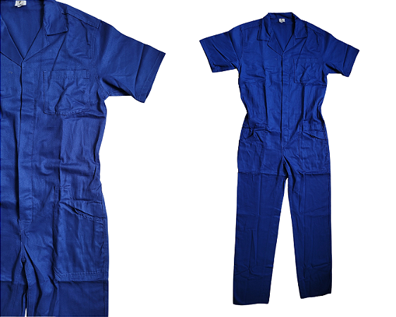 MACACÃO UNIFORME BRIM - MANGA CURTA - AZUL