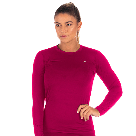 Camiseta Térmica Feminina Skin New Poker – Segunda Pele - Cor Rosa
