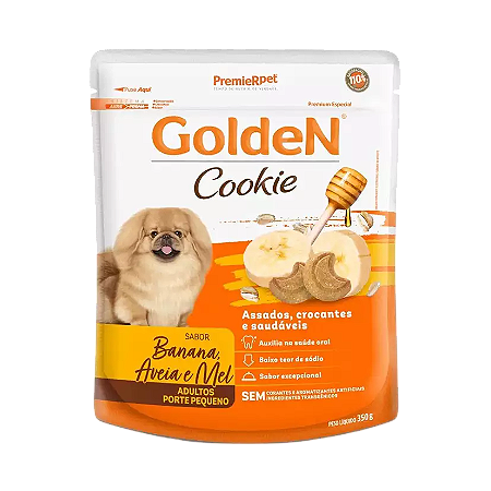 Cookie GoldeN adulto banana, aveia e mel 350 gr