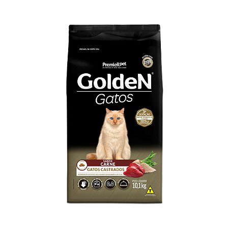 GoldeN gatos castrados sabor carne 10,1kg