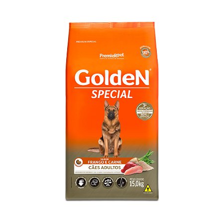 Golden Special para Cães Adultos Sabor Carne e Frango 15kg
