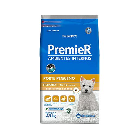 Premier Ambientes Internos Filhote Sabor Frango e Salmão  2,5 kg