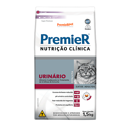 Premier Nutrição Clínica Urinário para Gatos Adultos  1,5 kg