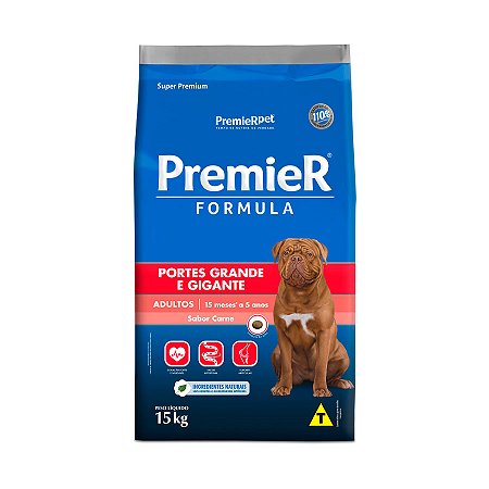 Premier Raças Grandes Adulto sabor Carne 15KG