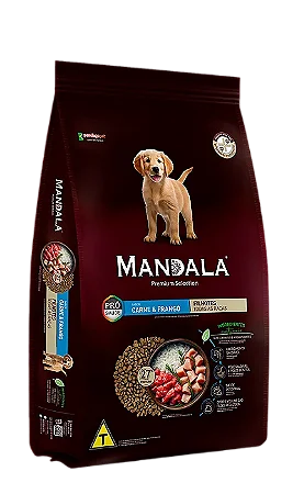 Mandala Cães Filhotes Sabor Carne e Frango 20kg