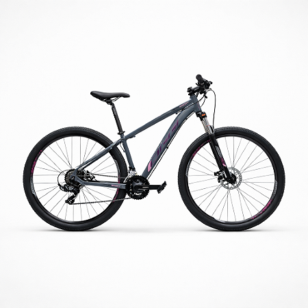Bicicleta Aro 29 Oggi Hacker Sport Cinza e Roxa