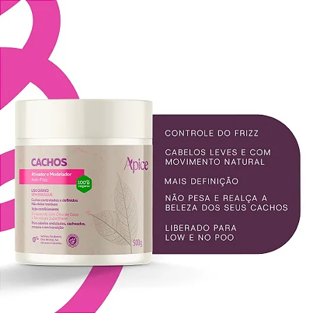Ativador e Modelador Anti-Frizz Cachos 500g - Ápice