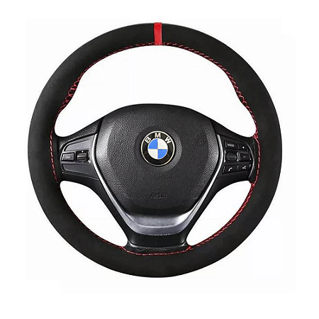 Capa De Volante Alcântara Camurça Esportiva Universal - Vermelha