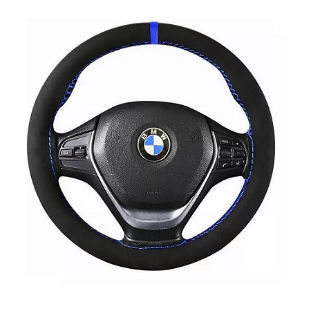 Capa De Volante Alcântara Camurça Esportiva Universal - Azul