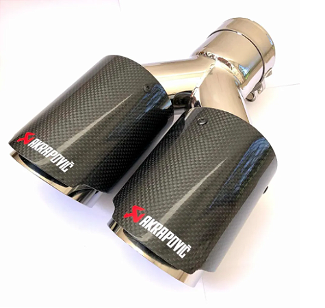 Ponteira Akrapovic Fibra de Carbono e Inox Dupla Y 3,5"