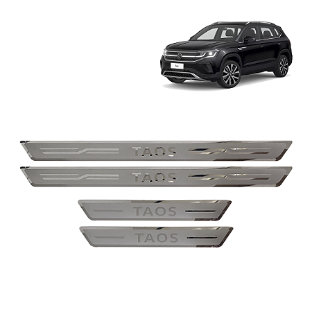 Soleira Em Aço Inox Para Volkswagen Taos 4 Portas Aplique