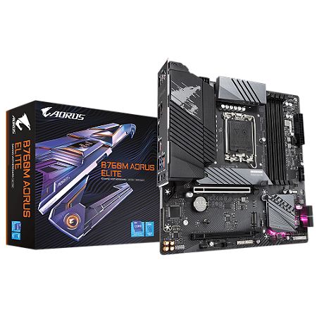 Placa Mâe Gigabyte B760M AOURUS Elite DDR5 (LGA 1700/4xDDR5/HDMI/DisplayPort/M.2/USB 3.2)