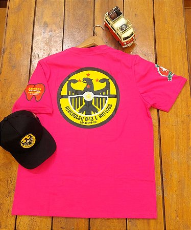 Camiseta Aircooled 043 e Antigos PINK com logo de apoio nas mangas