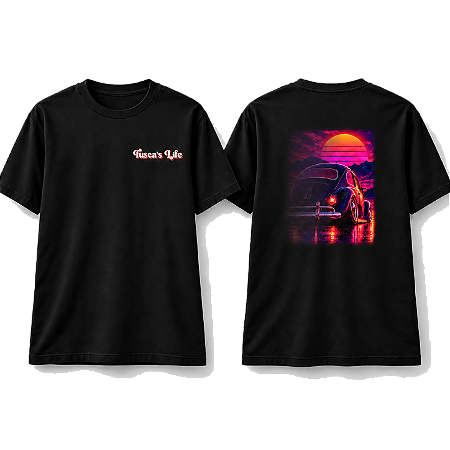 Camiseta Fusca Preto por do Sol - UNISSEX