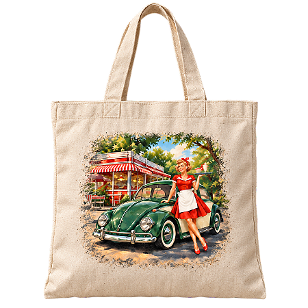 EcoBag Pin Up fusca verde saia e blusa