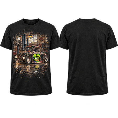 Camiseta Fusca HotRod preto - UNISSEX