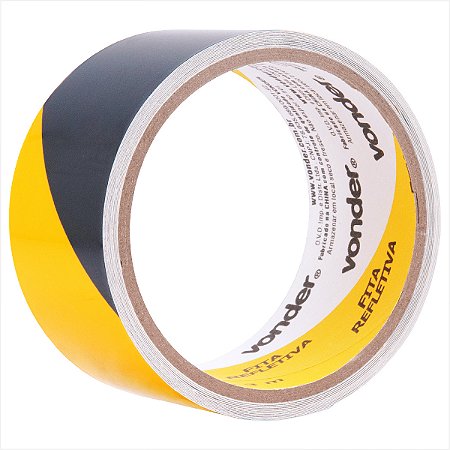 Fita adesiva refletiva 50 mm x 3 m amarela e preta - Vonder