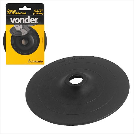 Suporte em disco de borracha 4.1/2" flexível perfil baixo Vonder