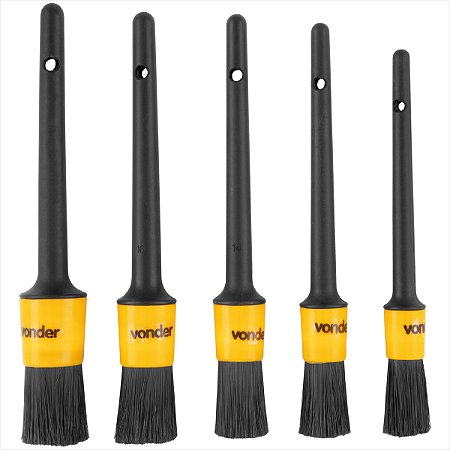 Kit de pincéis para detalhamento automotivo 5 peças - Vonder