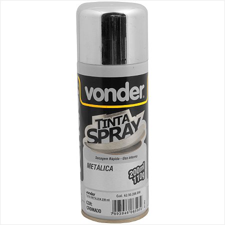 Tinta em spray metálica cromada com 200 ml - Vonder