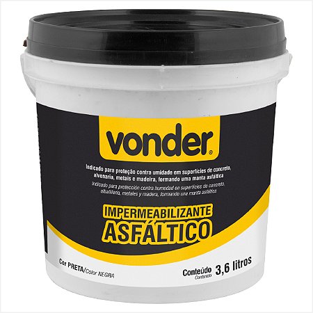 Impermeabilizante asfáltico 3,6 L -  Vonder