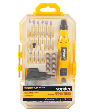 Microrretífica a bateria 3,6V Bivolt c/ 24 acessórios MBV 036 - Vonder
